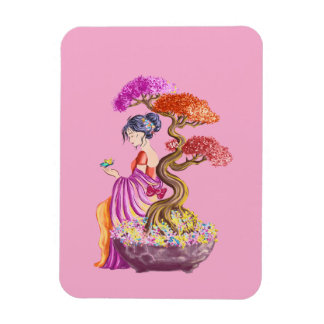 Magnet Flexible Jeune fille et son arbre japonnais géant.