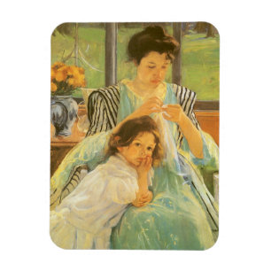 Magnet Flexible Jeune Mère cousant par Mary Cassatt, Art ancien