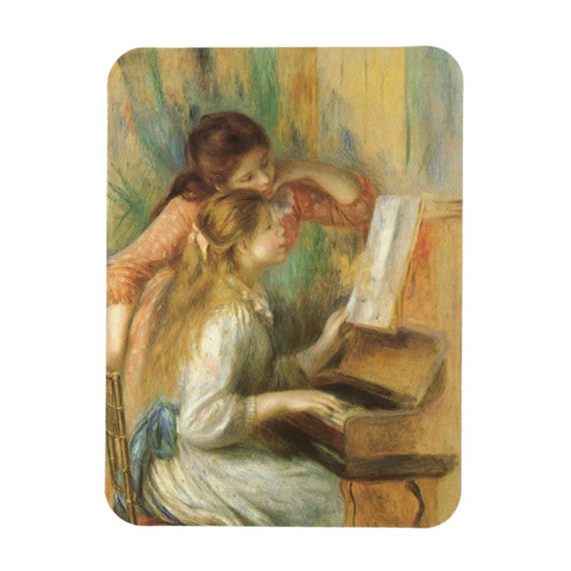 Magnet Flexible Jeunes filles au piano par Pierre Renoir (Vertical)