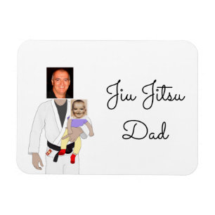 Magnet Flexible Jiu Jitsu papa photos personnalisées et texte manu