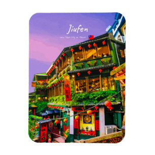 Magnet Flexible Jiufen, Taïwan - Salon de thé ancien arrondi