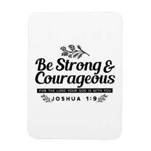 Magnet Flexible Jo 1:9 Conception du Verset biblique -Soyez fort e