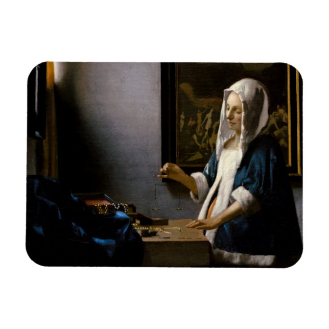 Magnet Flexible Johannes Vermeer - Femme tenant un équilibre (Horizontal)
