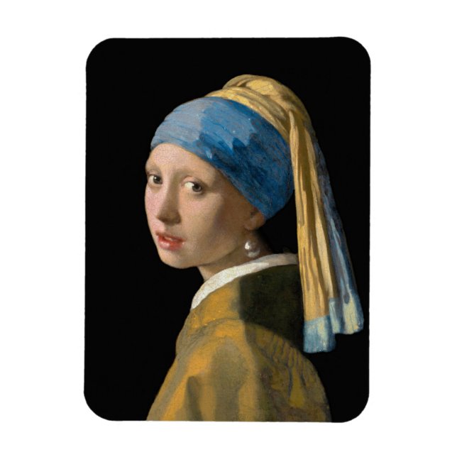 Magnet Flexible Johannes Vermeer - Fille avec une oreille perle (Vertical)