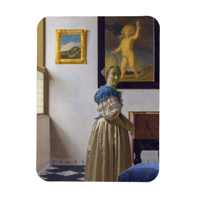 Magnet Flexible Johannes Vermeer - Lady debout dans une virginale (Vertical)