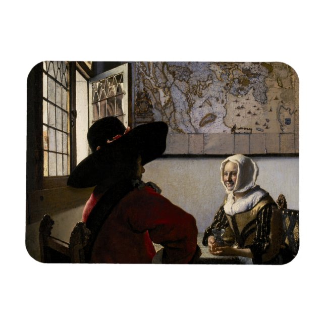 Magnet Flexible Johannes Vermeer - Officier avec une jeune fille r (Horizontal)