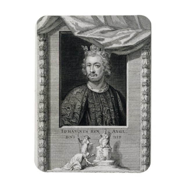 Magnet Flexible John (1167-1216) Roi d'Angleterre de 1199, engrave (Vertical)