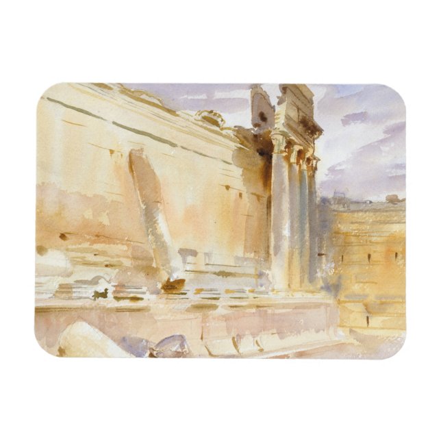 Magnet Flexible John Singer Sargent - Temple de Bacchus, Baalbek (Horizontal)