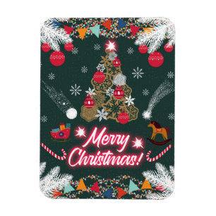 Magnet Flexible Joie à feuillage persistant de Noël