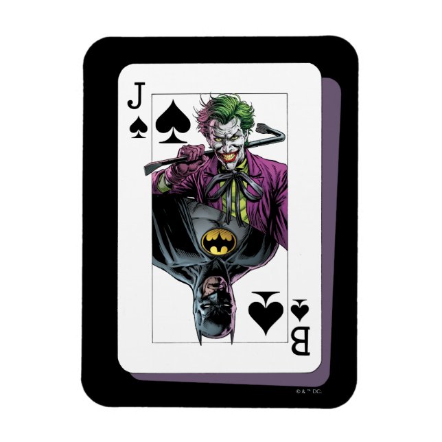 Magnet Flexible Joker and Batman Spade Playing Card Illustration (Vertical)