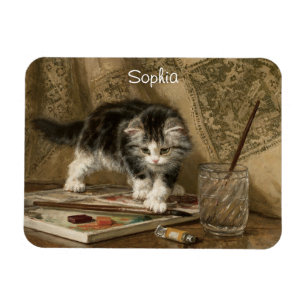 Magnet Flexible Joli Art de Chatons Vintage, Nom
