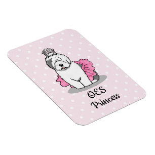 Magnet Flexible Joli Ballet Princesse Vieux anglais Sheepdog Grey