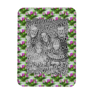 Magnet Flexible Joli Cadre Fleurs Violettes Ajouter Votre Photo