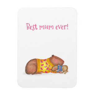 Magnet Flexible Joli capybara 'meilleure maman du monde' aimant