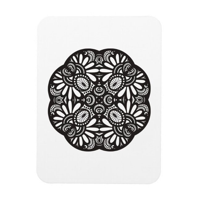 Magnet Flexible Joli Carré noir Déco Doodle (Vertical)