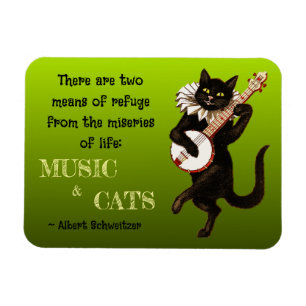 Magnet Flexible Joli chat musical Deux moyens de refuge Schweitzer