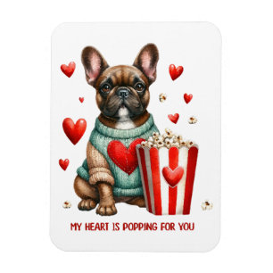 Magnet Flexible Joli cœur de la Saint-Valentin de Bouledogue Franç