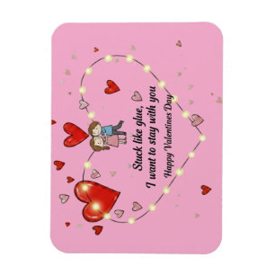 Magnet Flexible joli couple de la Saint-Valentin cœur personnalisé