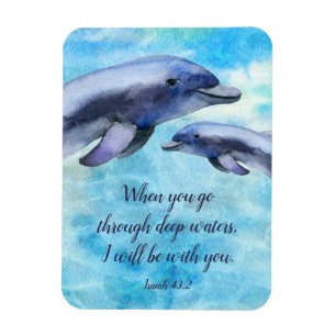Magnet Flexible Joli dauphin d'aquarelle Écriture