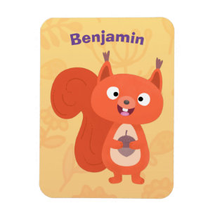 Magnet Flexible Joli dessin animé d'écureuil roux