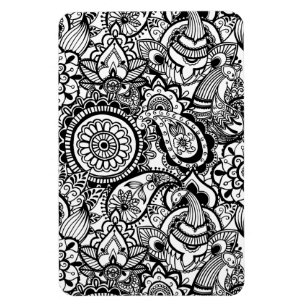 Magnet Flexible Joli floral paisley noir blanc