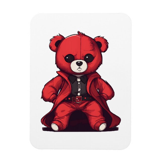 Magnet Flexible Joli garçon rouge en peluche (Vertical)
