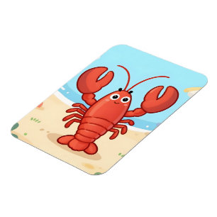 Magnet Flexible Joli homard à la plage