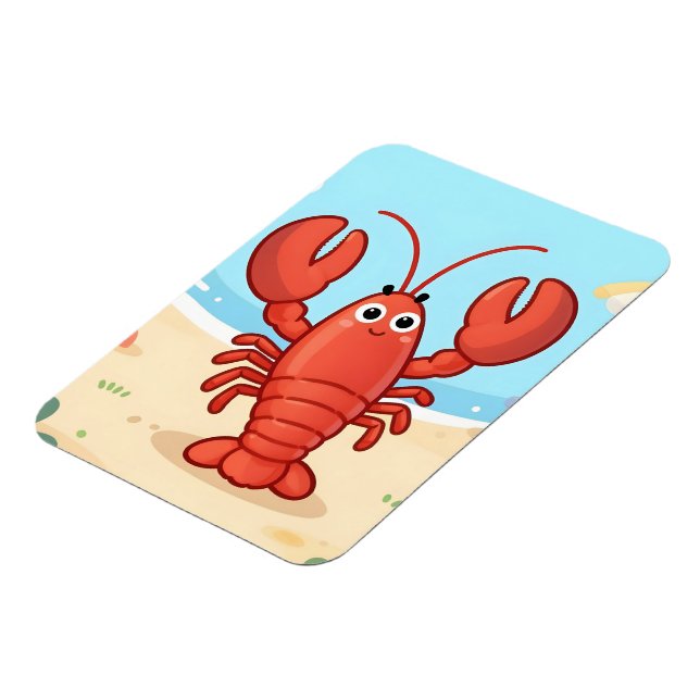 Magnet Flexible Joli homard à la plage (Côté Gauche)