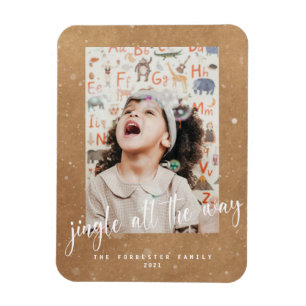 Magnet Flexible Joli Kraft Jingle All The Way Script 2 Photo