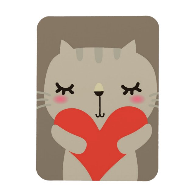 Magnet Flexible Joli lapin avec amour (Vertical)