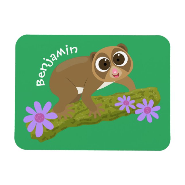 Magnet Flexible Joli lenteur loris sur dessin de branche (Horizontal)