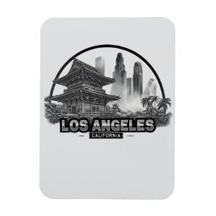 Magnet Flexible Joli Minimaliste Los Angeles Ville Californie État