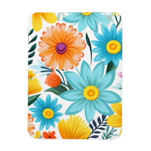 Magnet Flexible Joli motif floral blanc féminin