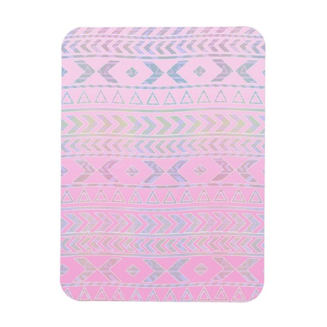Magnet Flexible Joli motif influencé par l'art aztèque rose (Vertical)