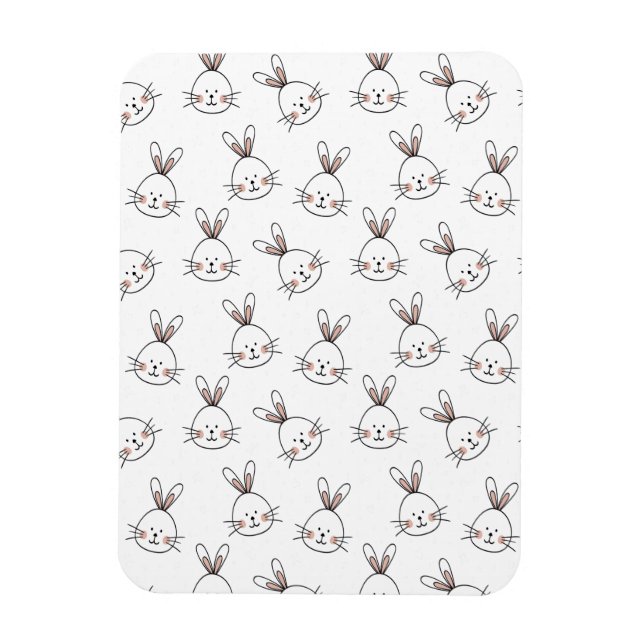 Magnet Flexible Joli Motif lapin blanc de Pâques (Vertical)