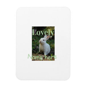 Magnet Flexible Joli nom de photo de lapin de compagnie vert paste