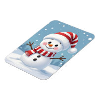 Joli petit bonhomme de neige avec écharpe et chape