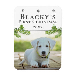 Magnet Flexible Joli premier Noël de chiot photo de Noël