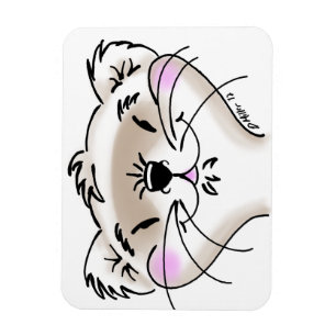 Magnet Flexible Joli visage de furet de dessin