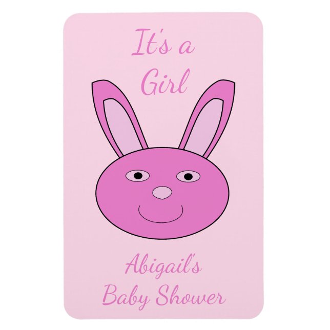 Magnet Flexible Joli visage de lapin fille bébé rose Pâques printe (Vertical)