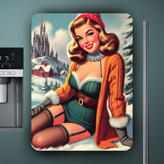 Magnet Flexible Jolie épinglette rétro d'hiver (Créateur téléchargé)