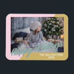 Magnet Flexible Jolie et moderne géométrique Joyeuses vacances Pho<br><div class="desc">Ajoutez-en un avec ce joli et moderne Géométrique Happy Holidays Photo Magnet,  personnalisé avec votre photo préférée.</div>