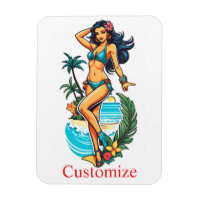 Jolie fille de plage en bikini aux cheveux noirs T