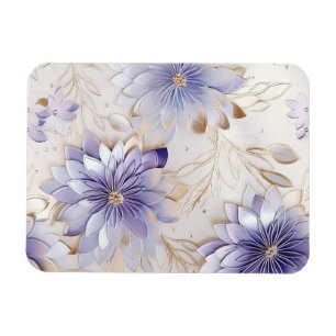 Magnet Flexible Jolie glam or perle violet blanc floral