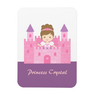 Magnet Flexible Jolie Princesse fille dans Pink Castle Fairytale