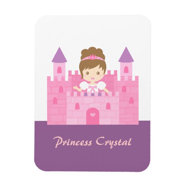 Magnet Flexible Jolie Princesse fille dans Pink Castle Fairytale (Vertical)
