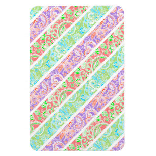 Magnet Flexible Jolies fleurs colorées pastel rayures
