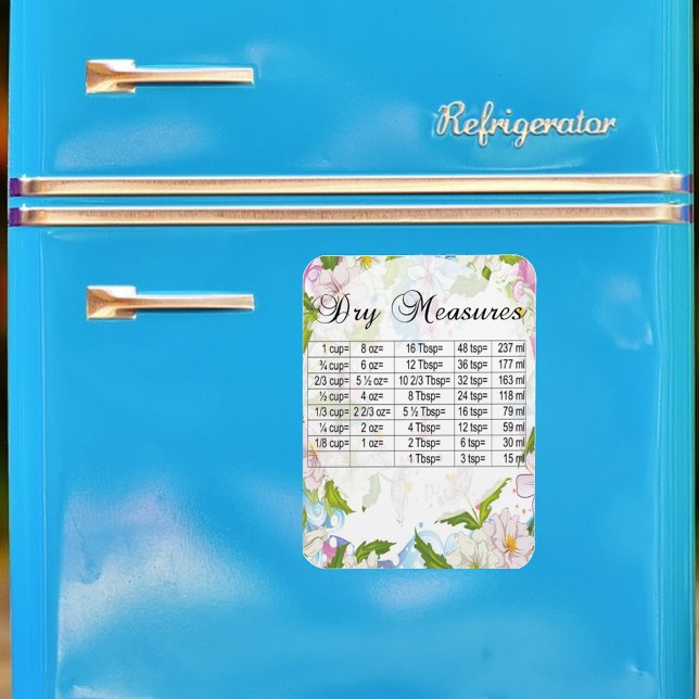 Magnet Flexible Jolies fleurs pastel Équivalents de mesure sec (Créateur téléchargé)