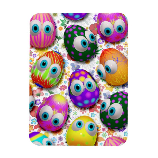 Magnet Flexible Jolis œufs de Pâques de dessin animé drôles (Vertical)