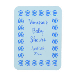 Magnet Flexible Jolis pieds de lapin bleu bébé garçon Pâques Baby